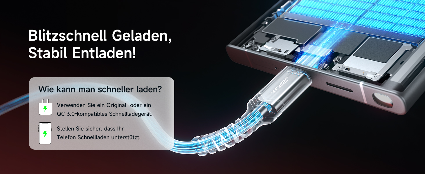 Кабель USB-C JSAUX 3.1A (2 шт. по 2м), 2 шт., червоний, для Samsung Galaxy, iPhone, PS5, CarPlay, нейлон, швидка зарядка