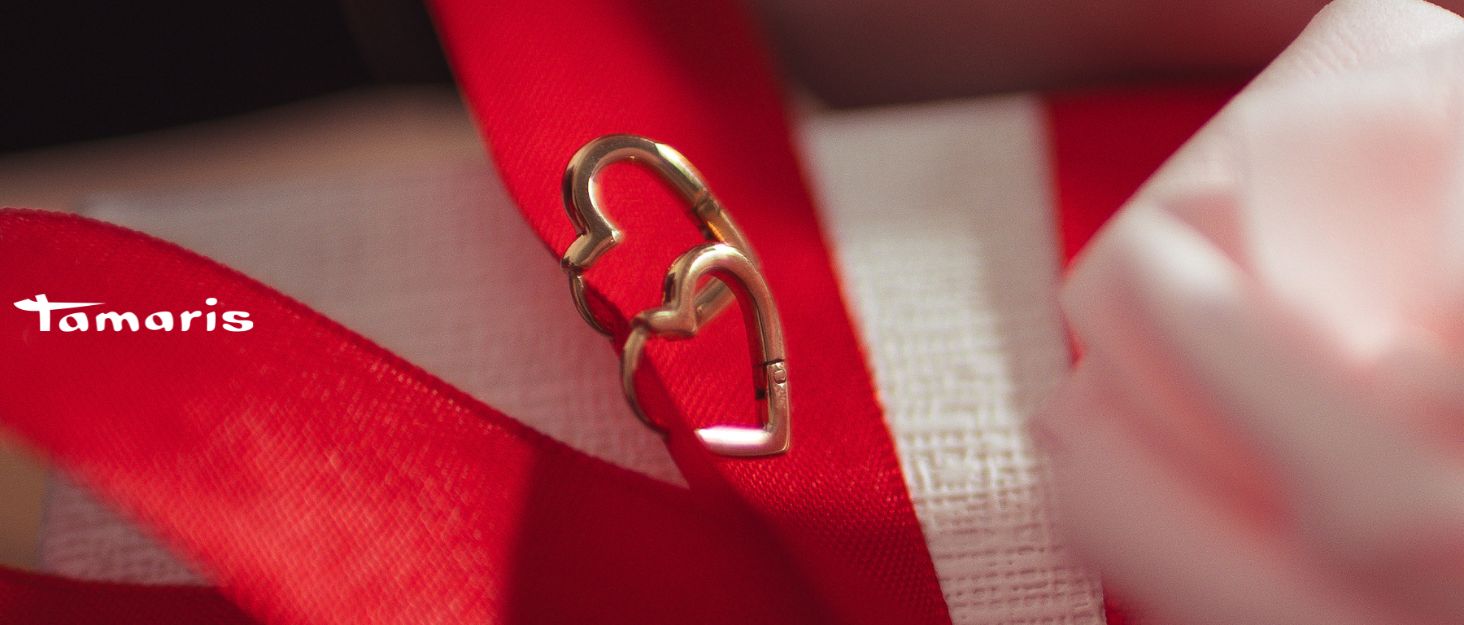 Жіночий годинник Tamaris з мікросітчатим ремінком зі сталі та сердечком (Золотий мікросітка / Сердечко)