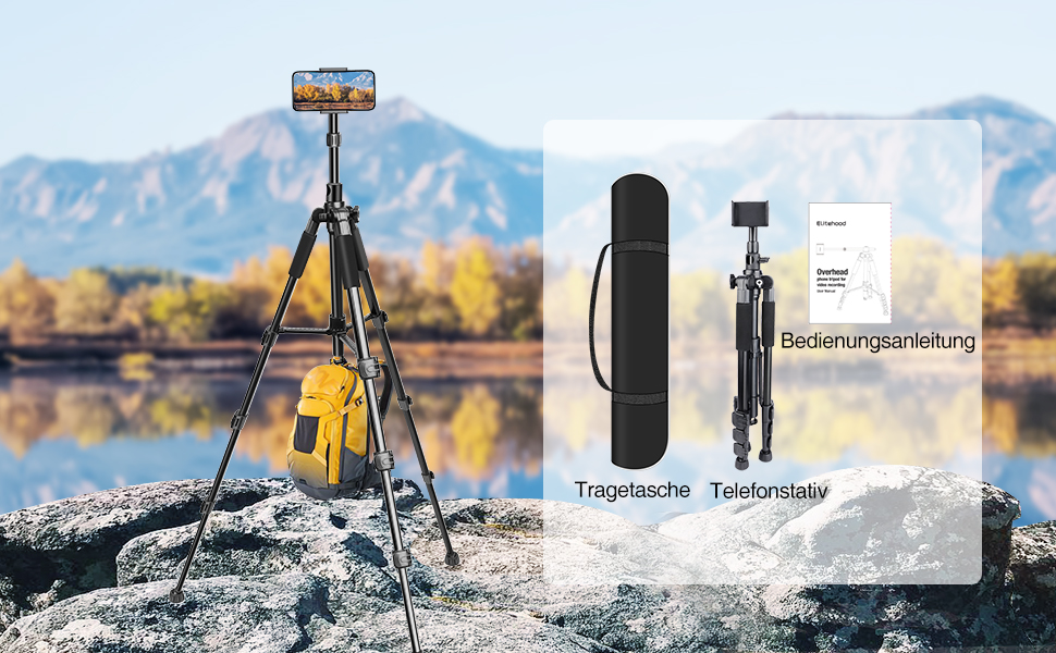 Штатив для смартфона Elitehood з виносним плечем 114 см, гнучкий, 180 см, 360° - для відеозйомки