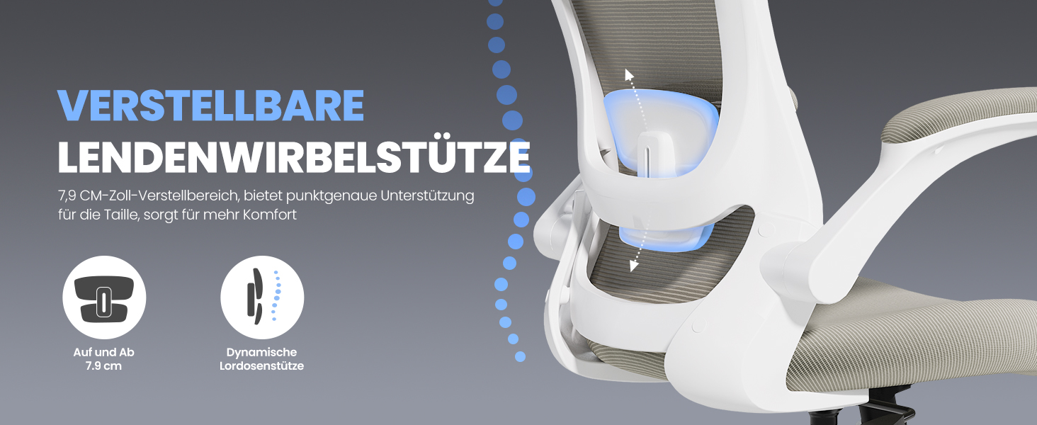 Офісне крісло Colamy Ergonomic з регульованою підголівником та поперековою підтримкою, Khaki