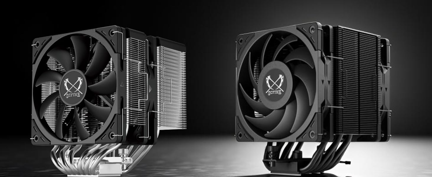 Scythe Fuma 3: Кулер для CPU з підтримкою LGA1700, LGA1151, AMD AM5 - 120 мм, Dual Tower, чорна кришка