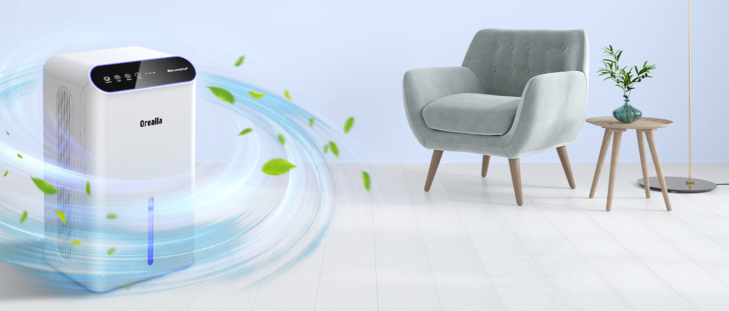 Електричний осушувач повітря для дому: тихий осушувач 67 м² з баком 2.5 л, таймером та режимом сну