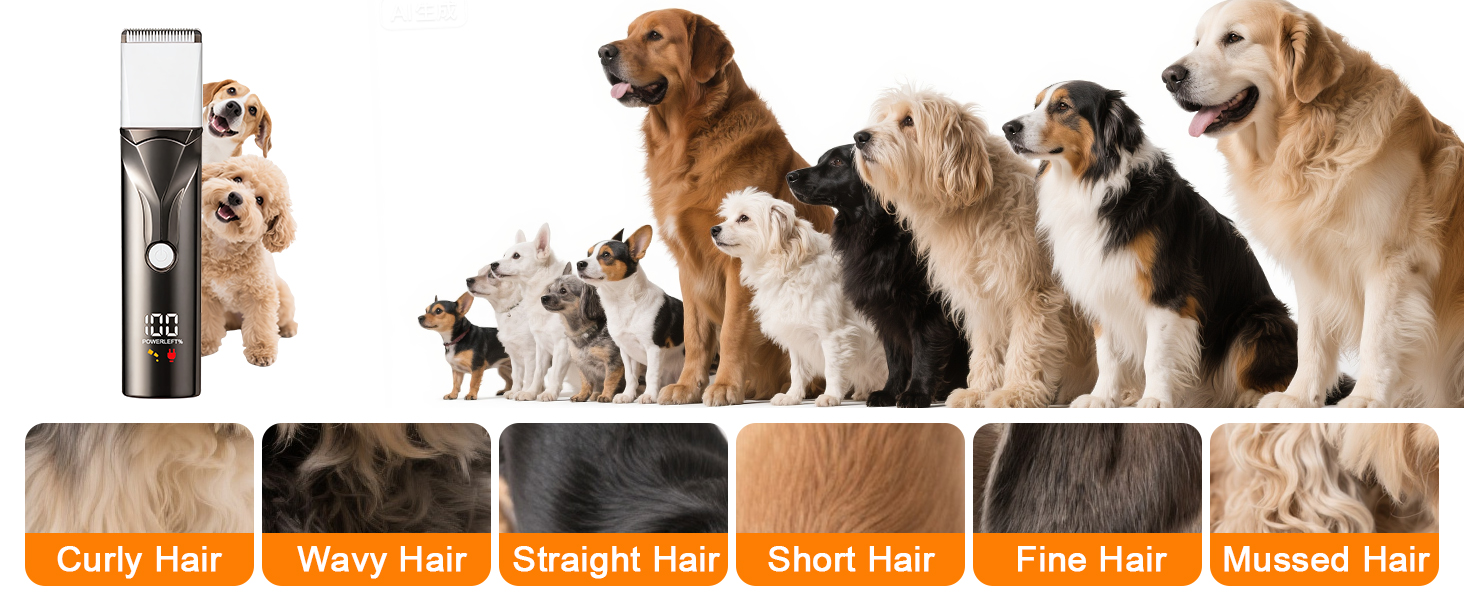 Набір для стрижки собак 4 в 1 Ninonly: тиха, акумуляторна машинка для собак та котів з 4 насадками для тіла, лап, очей та вух. Тример для лап. Чорний колір.