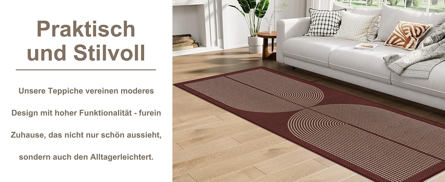 Килимок для підлоги/коридору 80x200 см з джуту, кухонний килимок, миючий, неслизький, для кухні, спальні, балкону (червоний)