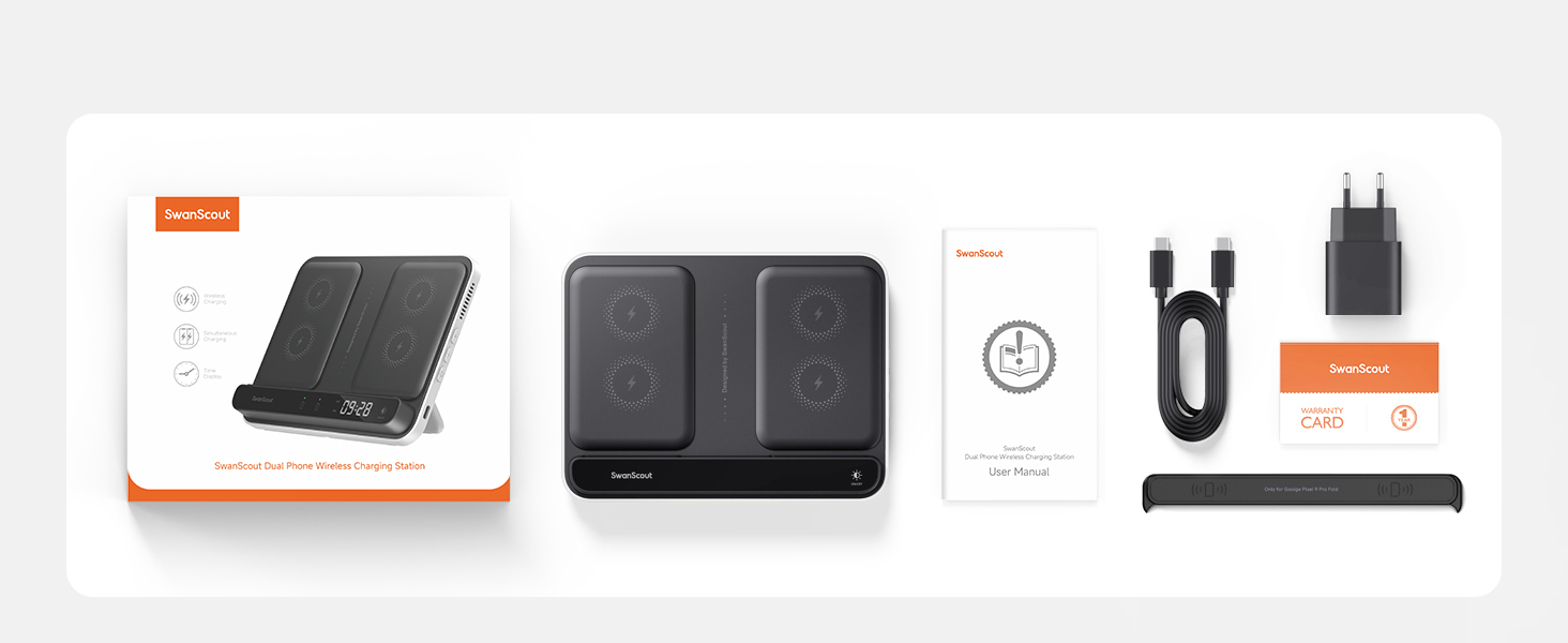 Бездротова зарядка SwanScout 504F для Samsung Galaxy Z Fold (6/5/4/3), Google Pixel 9 Pro Fold, Pixel Fold та Galaxy Buds
