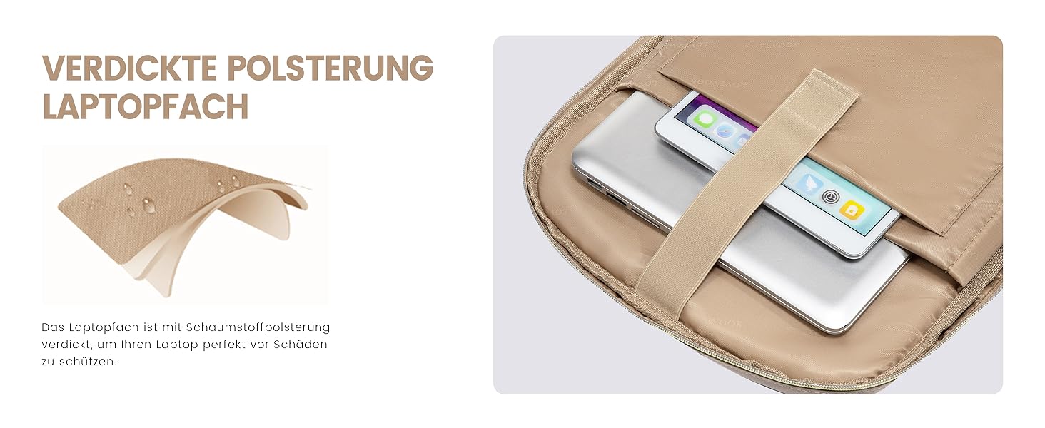 LOVEVOOK Рюкзак ручної поклажі, 17.3 дюйма, водонепроникний, 40L, для подорожей та бізнесу, рюкзак для жінок - Оливковий, Бежевий