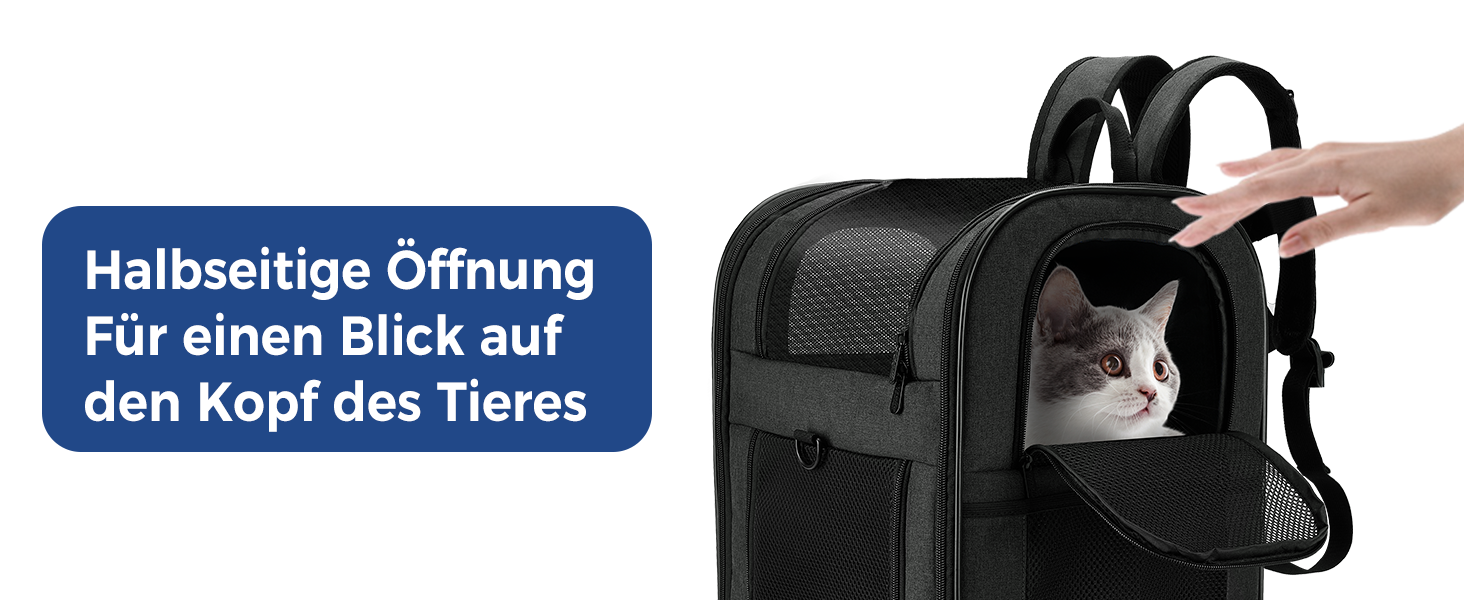 Рюкзак для собак та котів Apollo Walker - зручний та дихаючий, для малих тварин (2-15 кг), чорний