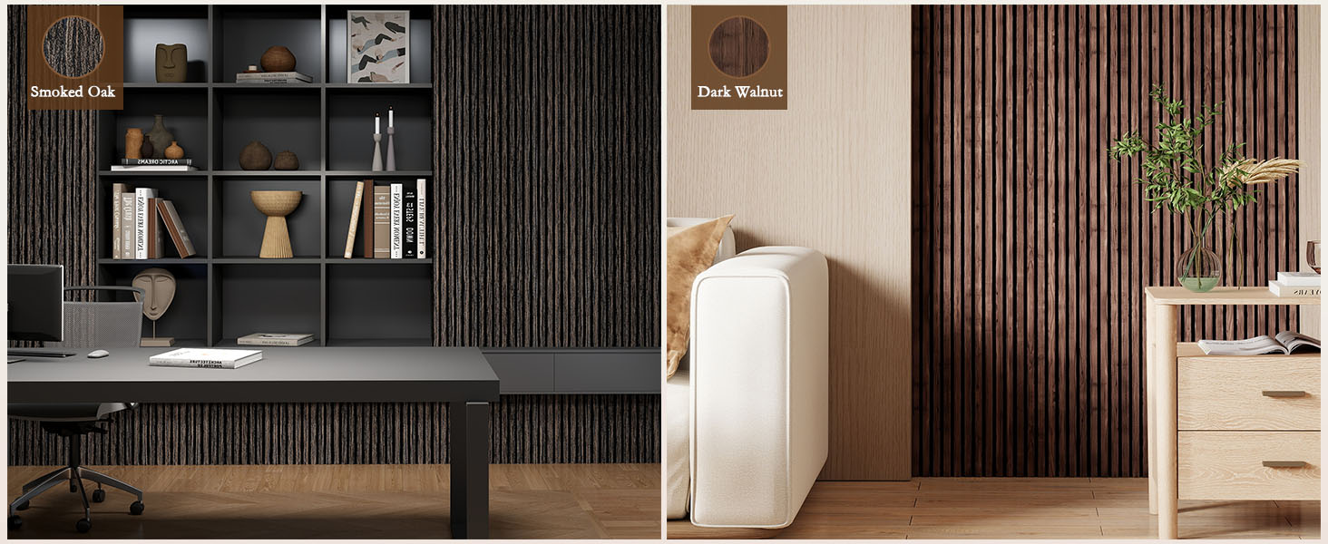 Акустичні панелі JBER самоклеючі для стін, шумопоглинаючі 3D-панелі для студії, офісу та дому, натуральний дуб, 30×30×1 см (набір 12 шт, смугастий дизайн 60×60 см)