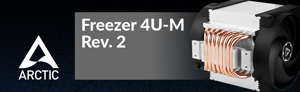 ARCTIC Freezer 4U-M (Rev. 2) - Кулер для серверних процесорів AMD та Intel, 2 x 120 мм вентилятори, 400–2300 rpm, Rack Fan