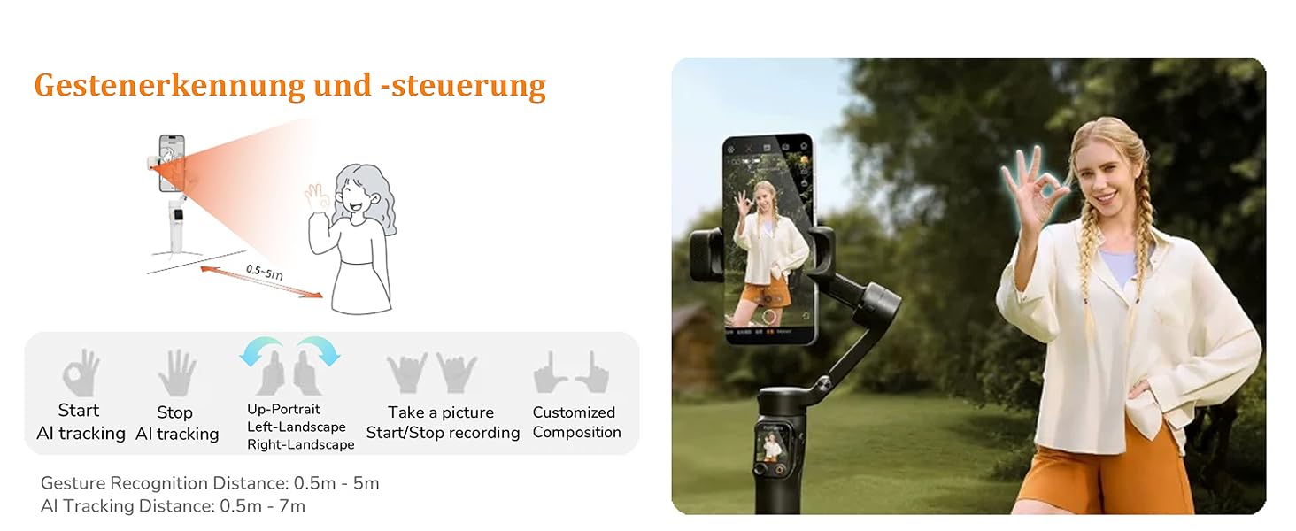 Стабілізатор Hohem iSteady V3 Ultra для смартфона: AI-трекінг, керування жестами, від'ємна рукоятка, екран 2.2'' та штатив, чорний