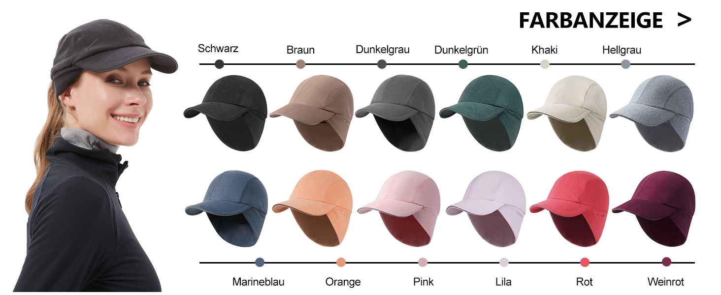 Жіноча зимова шапка GADIEMKENSD з відбиваючими елементами та мішком для хвоста, навушники-гетри, для активного відпочинку, чорна