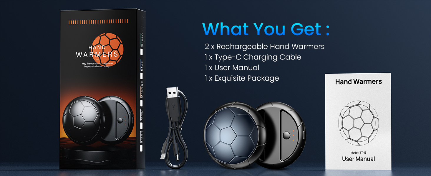 Електричні грілки для рук 2 шт. | USB-грілки з 3 режимами нагріву, 20 годин тепла, для холодного клімату, Outdoor/Indoor (Сірий)