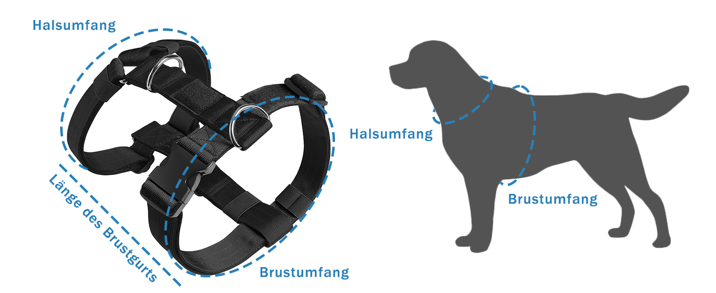 Нашийник для собак FeimaX великих порід, тактичний, зручний, чорний (L)
