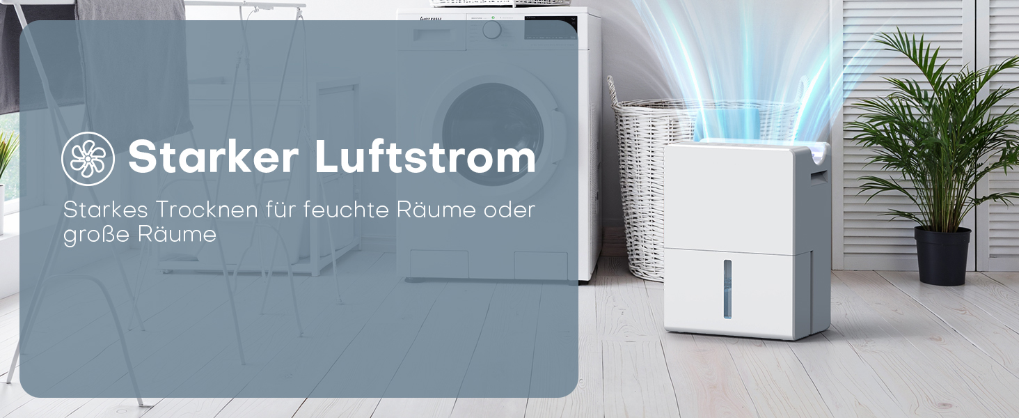 Електричний осушувач повітря 2700 мл для дому, потужний та тихий, 800 мл/день, для кімнат до 20 м², нічний режим, таймер, автоматичне відтавання