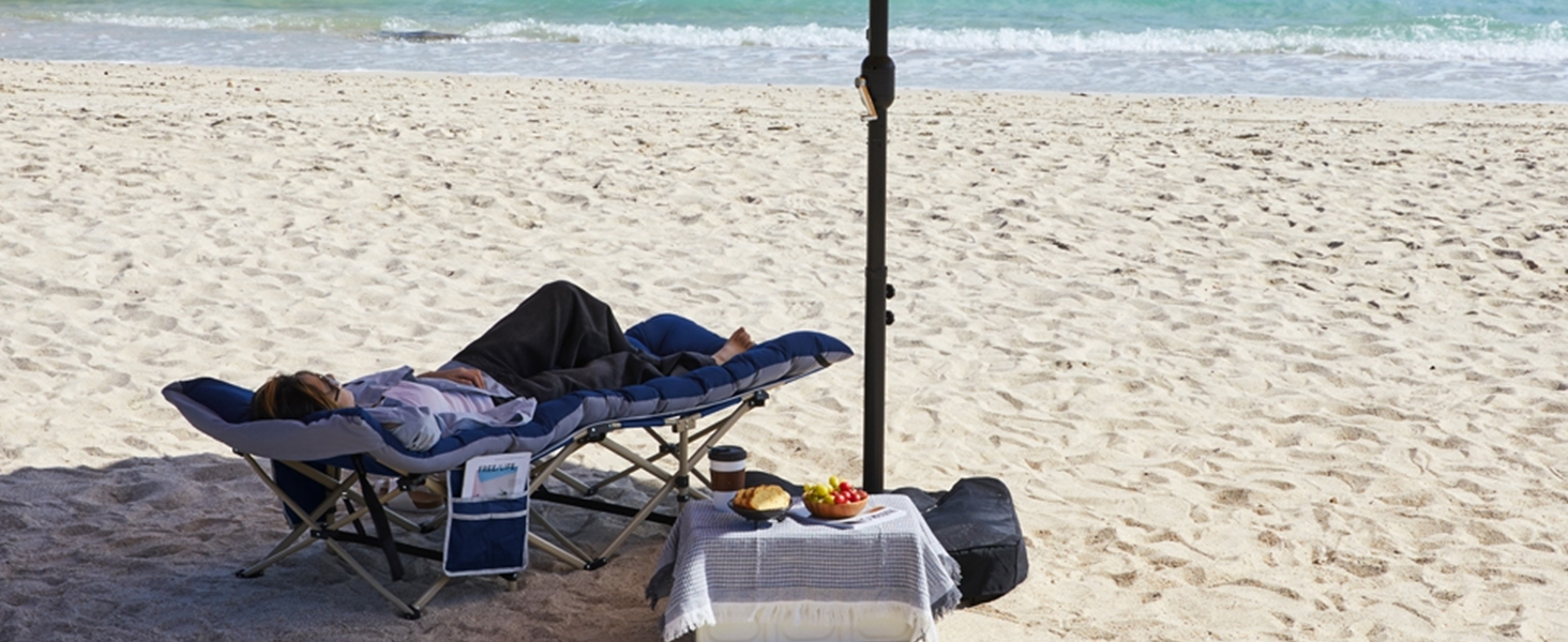 Ліжко складане Yaheetech з матрацом для кемпінгу, сіре, 191x67 см, до 150 кг - гостьове ліжко з сумкою та кишенями
