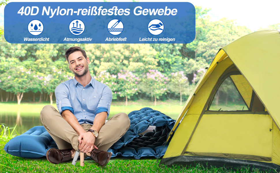 Isomatte HVIERO самонадувна, туристична, для кемпінгу, ультралегка, блакитна