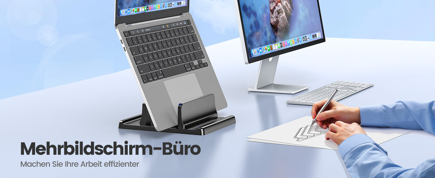 Підставка для ноутбука VAYDEER вертикальна, 3 в 1, для MacBook, iPad, Tablet, Notebook до 17.3