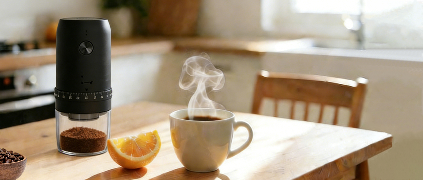 Електрична кавомолка для подорожей: портативна, з регулюванням помелу та акумулятором 1800mAh