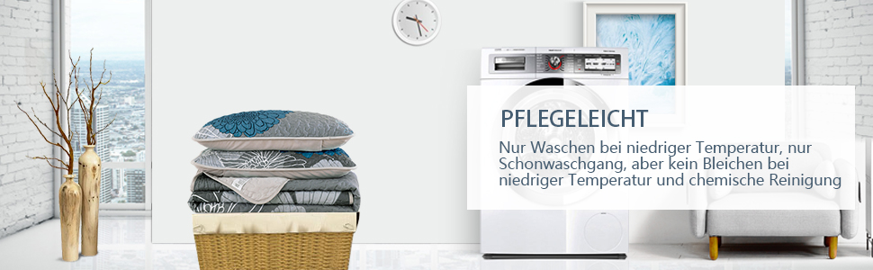 Tagesdecke WONGS BEDDING 220x240 см з квітами: тепла літня ковдра для двоспального ліжка з мікрофібри та 2 наволочками 48x75 см