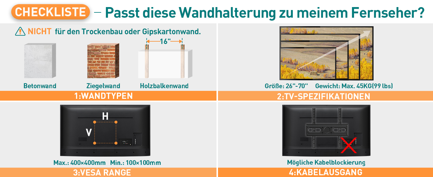 Настінне кріплення для телевізора ELIVED поворотне, нахильне, для LCD/LED/OLED 26-70 дюймів, VESA 400x400, до 45 кг, з висувним механізмом