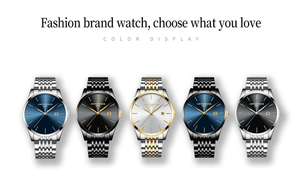 Чоловічий годинник на зап'ясті з нержавіючої сталі, водонепроникний, класичний, з великим циферблатом, мінімалістичний, аналоговий кварцовий годинник для чоловіків, синій, Hg-hlan