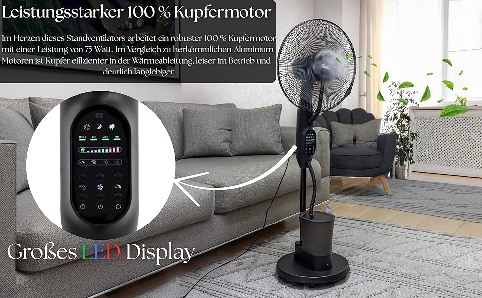 3-в-1 Вентилятор з водяним охолодженням, кліматизатор, очищувач повітря - Aircooler Tower Fan Vader Black