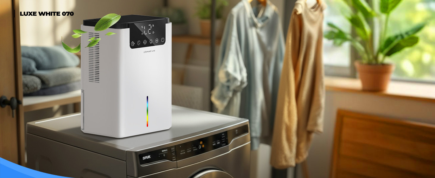 Електричний осушувач повітря LUXE UV 0.7L/24h з LED-дисплеєм, таймером та низьким рівнем шуму. Ідеально для дому, квартири, ванної кімнати - захист від вологи та плісняви. Білий.