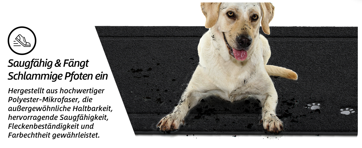 Килимок для дому BEQHAUSE 80x120 см, знімний, для входу, передньої/задньої двері, коридору, чорний