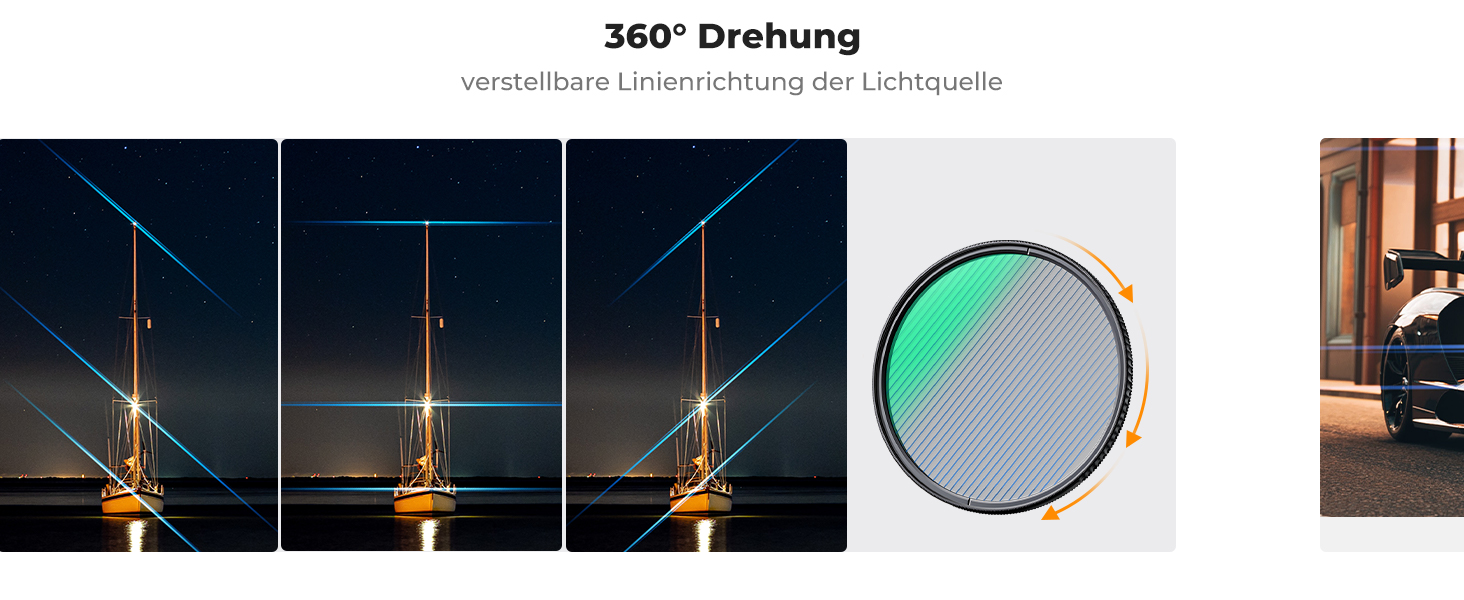 Фільтр K&F CONCEPT Blue Streak Anamorpher 58mm - Ефект синіх смуг, Nano-Klear