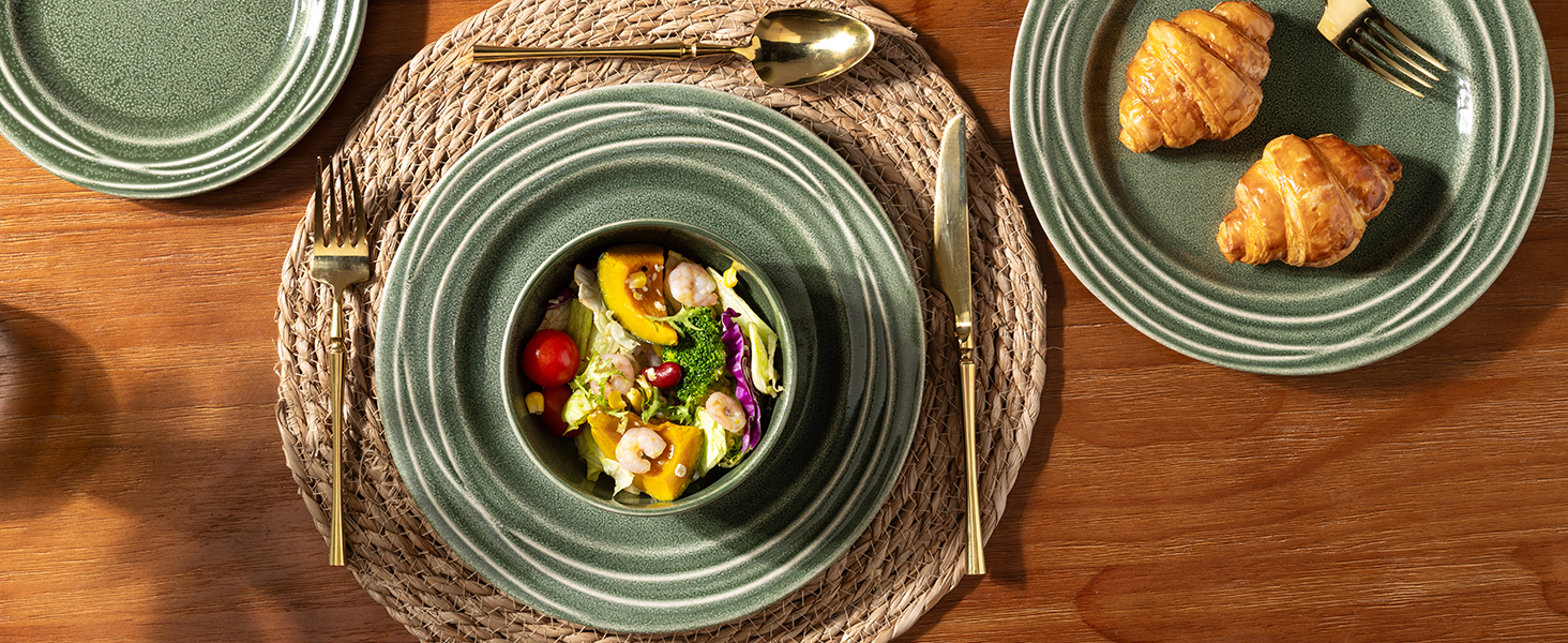 Набір керамічного посуду GBHOME, 12 предметів, ручної роботи, реактивна глазур, для 4 осіб, білий (Aktiv Weiß)