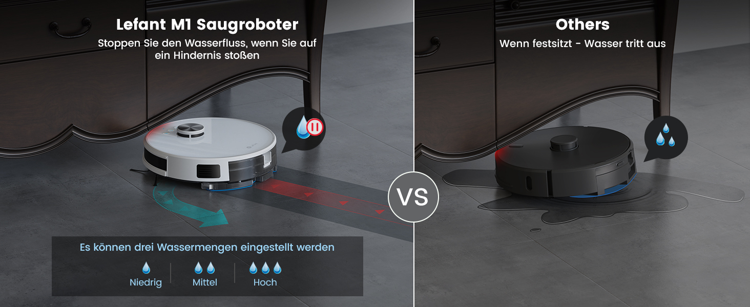Робот-пилосос LEFANT M1 з функцією миття, картографуванням, 5500Pa, для тварин та твердих поверхонь, керування через додаток/Alexa, білий