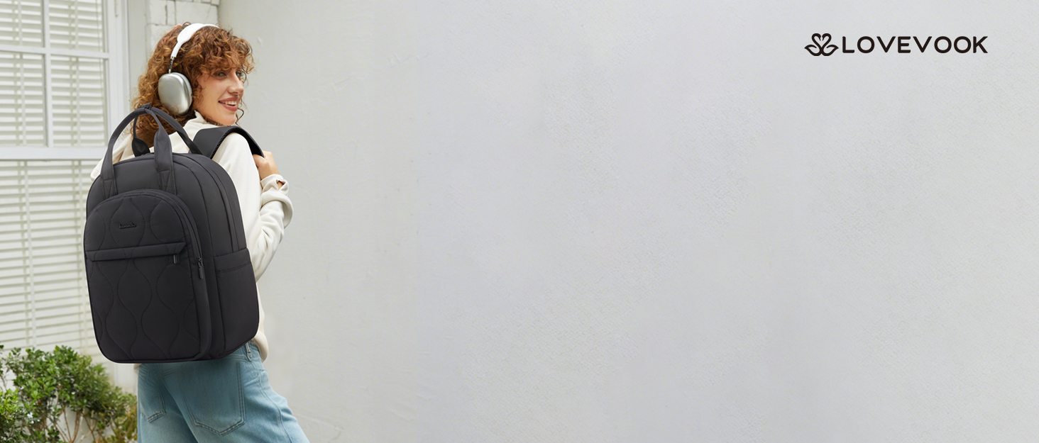 LOVEVOOK Рюкзак для жінок, рюкзак для ноутбука, шкільний рюкзак для підлітків, легкий рюкзак з підкладкою, жіноча робоча/навчальна сумка, рюкзак для подорожей, універсальний, елегантний, колір бежевий/хакі, 15.6 дюймів