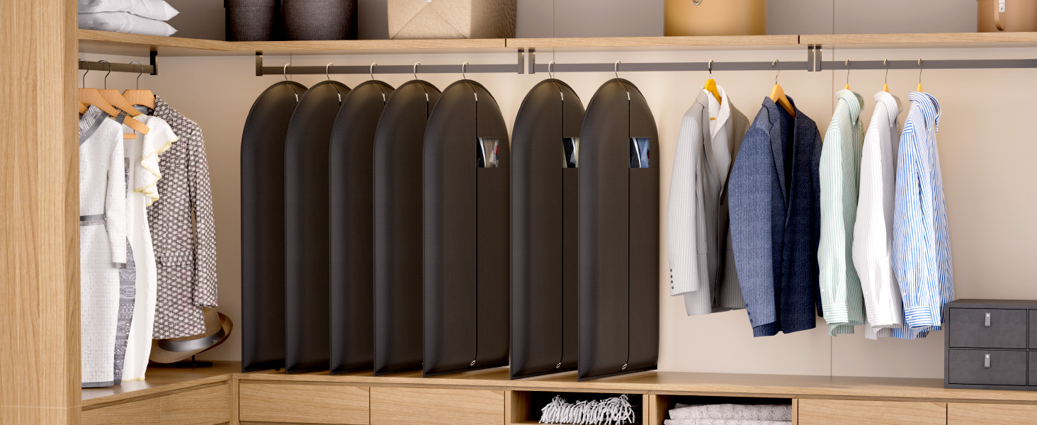 Чохли для одягу Lifewit 100x60 см (3 шт) – для костюмів, піджаків, блейзерів. Захисний мішок для одягу з мішком для взуття, 120 GSM, для подорожей та зберігання.