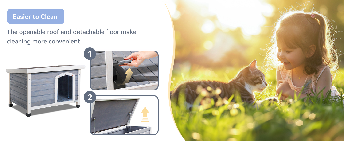 Будка для собак Petsfit, сіра, 78x53x58 см (S), з піднятим дном для зручного прибирання, ізольована, з похилим дахом