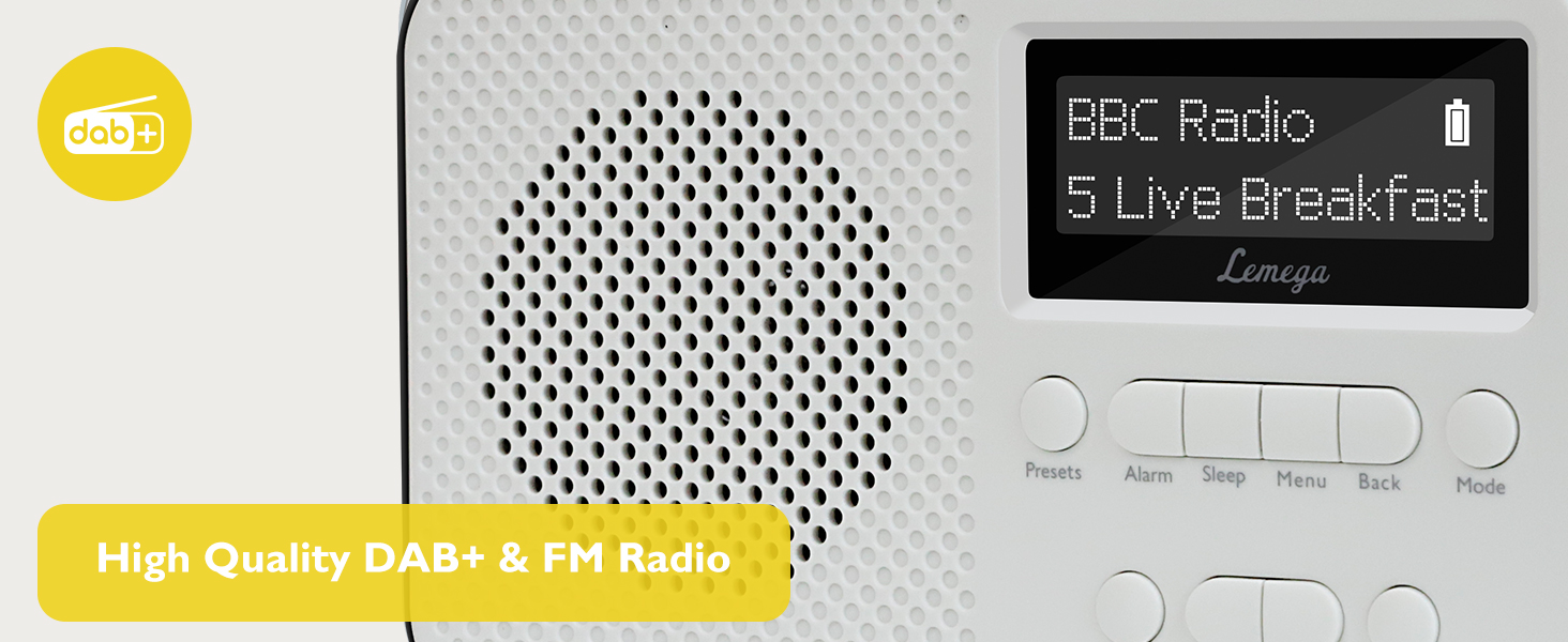 Портативний цифровий радіоприймач LEMEGA PR2-Max DAB+/FM з Bluetooth 5.3, живлення від батарейок AA, чорний