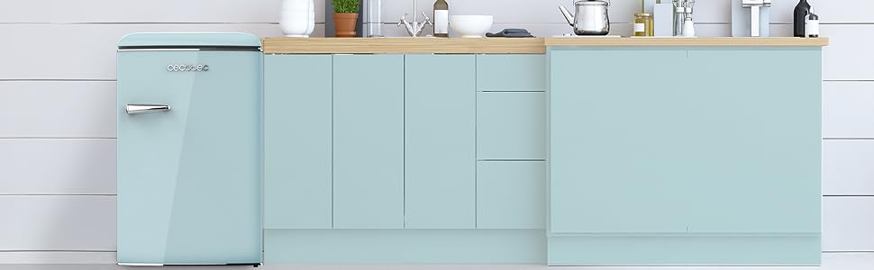 Міні-холодильник Cecotec Bolero CoolMarket TT Origin 110 синій 110л з LED-підсвіткою та полицями з скла
