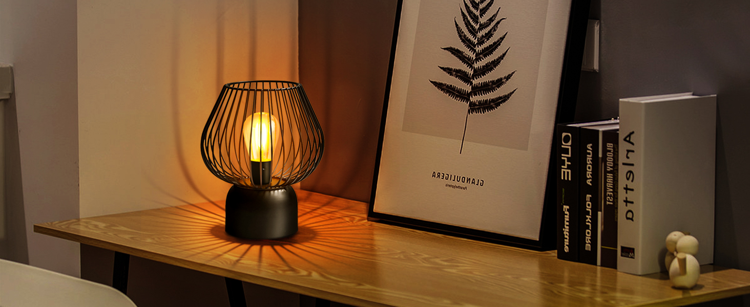 Стіл MJ PREMIER Kabeose Meta з LED-лампою та таймером для вітальні та спальні, білий (L, чорний метал)