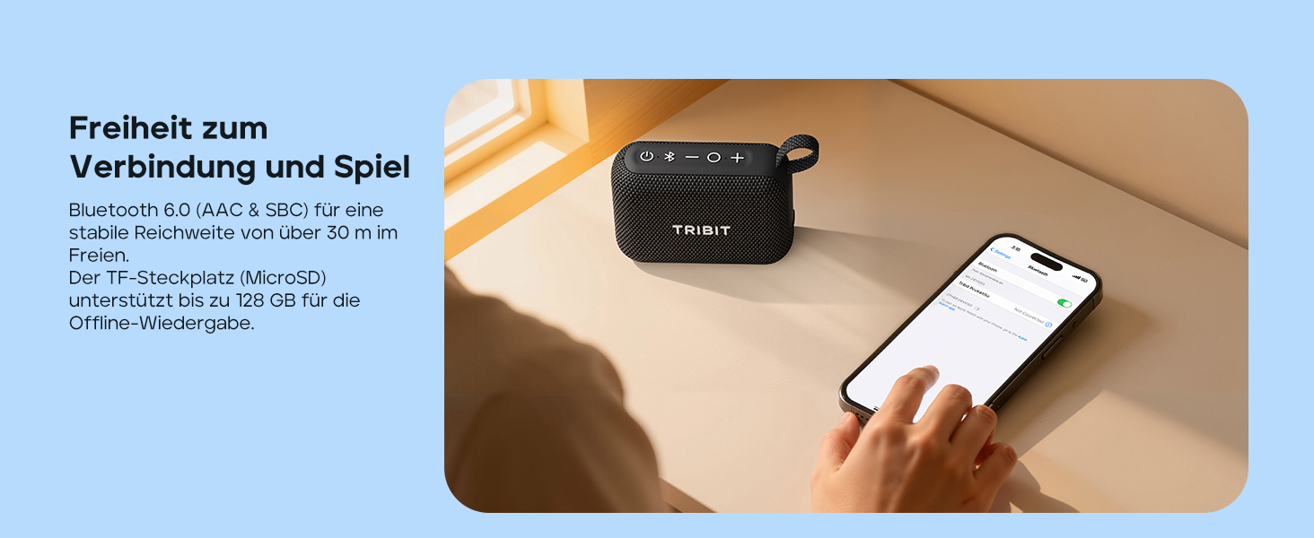 Tribit PocketGo Mini: Водонепроникна Bluetooth колонка IP68, 20 год, зелений