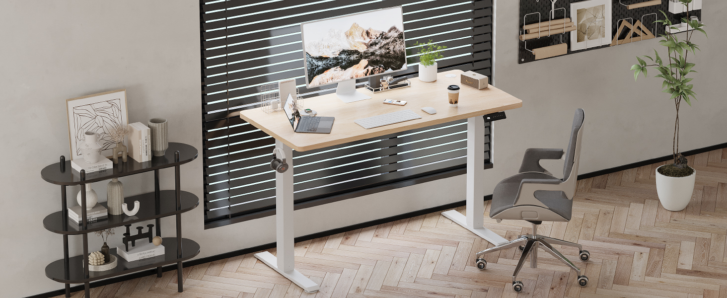 Devoko Electric Standing Desk with Memory - 160x60cm Beige