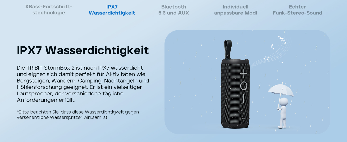 Tribit StormBox 2: Портативна Bluetooth колонка 34 Вт, IPX7, 24 год, XBass