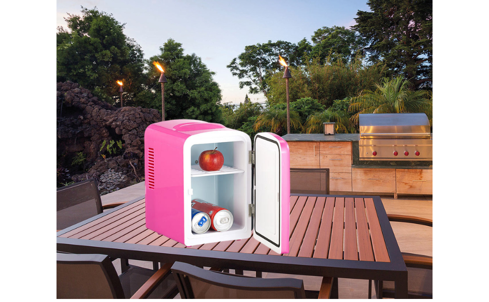 Міні-холодильник Rosenstein & Söhne для подорожей: 4 літри, 12/230V, з функцією підігріву, блакитний