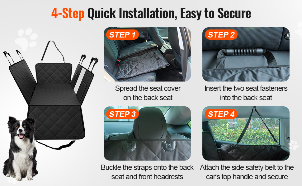 Автоматизована захисна накидка для собак VEVOR, 134,5 x 63 см, до 168 кг, з жорсткою основою, сітчастим вікном та сумкою для зберігання - для авто, SUV, вантажівки