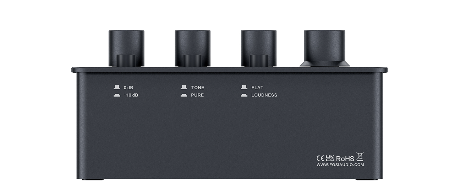 Fosi Audio SK01 Hi-Fi підсилювач для навушників, еквалайзер-попередній підсилювач з регуляторами басу, середніх і високих частот, компенсацією гучності, портативний клас-А аналоговий підсилювач для 3,5 мм і 6,35 мм гітарних роз'ємів