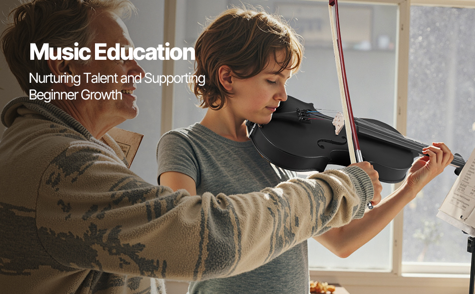 Скрипка VEVOR 4/4 з аксесуарами: футляр, струни, колінь, підставка, тюнер та інші