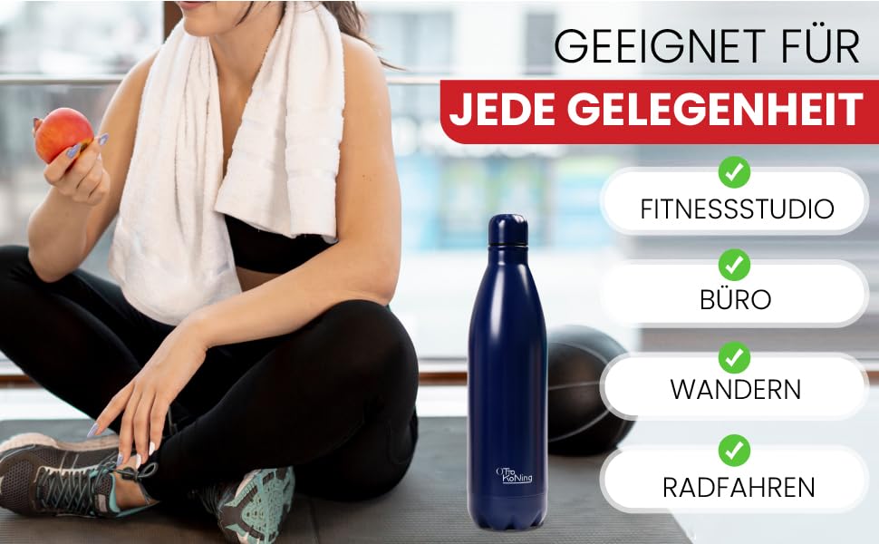 Термос-термопляшка з нержавіючої сталі Otto Koning, 1000 мл, подвійні стінки, вакуумна ізоляція, BPA-free, сріблястий