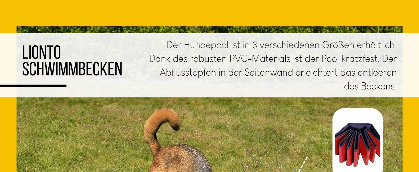 Дитячий надувний басейн Lionto для собак, Ø 80 см, 20 см, антиковзаюче покриття, зливний отвір, без насоса, синьо-червоний, S