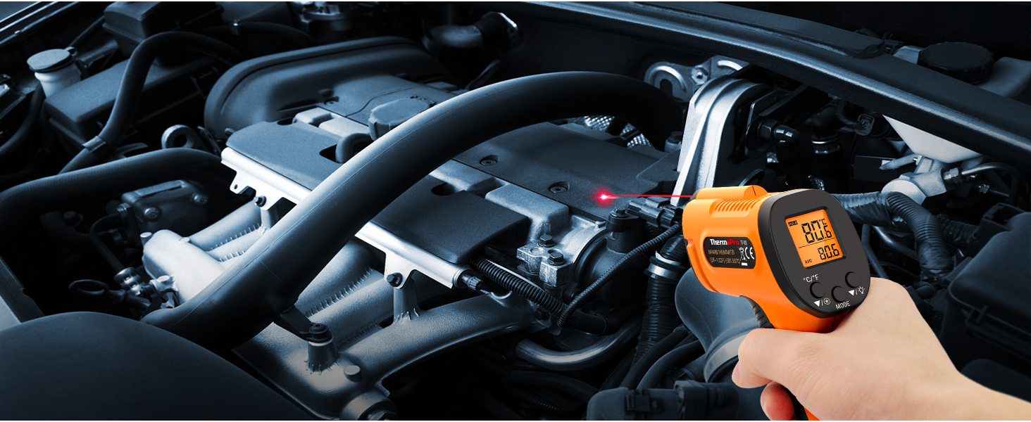 Інфрачервоний термометр ThermoPro TP30 -50°C ~ 550°C, вимірювання температури, лазерний, MAX/MIN/AVG, для клімату, авто, підлоги, °C/°F