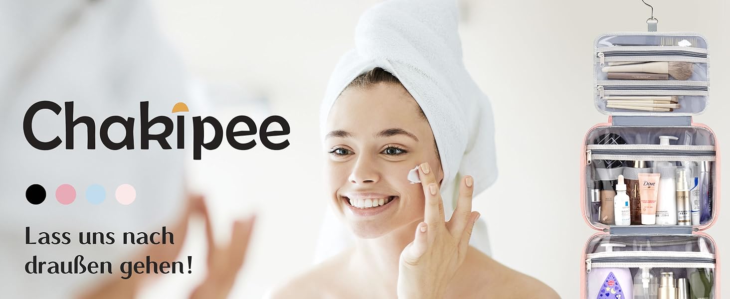 Чоловіча/Жіноча дорожня косметичка для підвішування – водонепроникна косметичка з прозорим вікном, легка, рожева, середнього розміру (30x23x10 см)