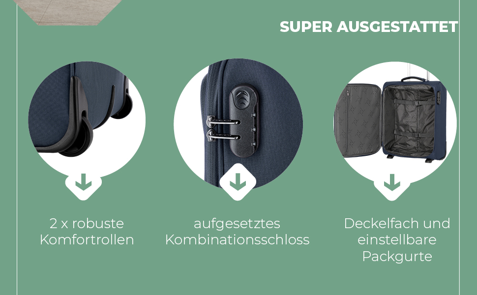 Чемодан-валіза Travelite Marine 52 см, 39 літрів: легкий, з замком, для ручної поклажі