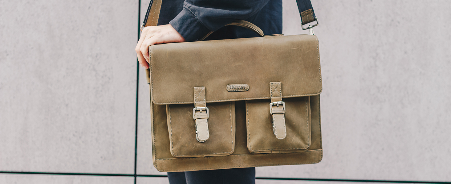 Шкіряна сумка-портфель LEABAGS для ноутбука 15
